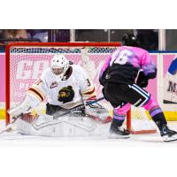 Vancouver Giants' Brady Smith versus Victoria Royals' Kenta Isogai