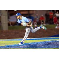 Derrick Cherry pitching for McNeese State University