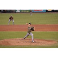 Biloxi Shuckers' Ethan Lowe on the mound