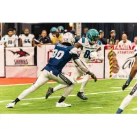 Massachusetts Pirates receiver Isaac Zico (right) vs. the Jacksonville Sharks