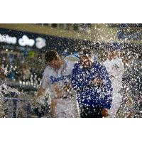 Biloxi Shuckers shower Luke Adams