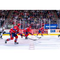 Spokane Chiefs' Chase Harrington and Owen Martin in action