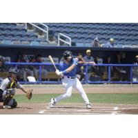 Demetrius Hill at bat for the Biloxi Shuckers