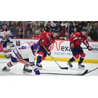 South Carolina Stingrays defenseman Blake Thompson with the puck vs. the Orlando Solar Bears